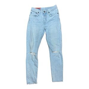 Acne Studios Bla Konst Light Wash Distressed Slim Jeans Stockholm Blue Womens 26